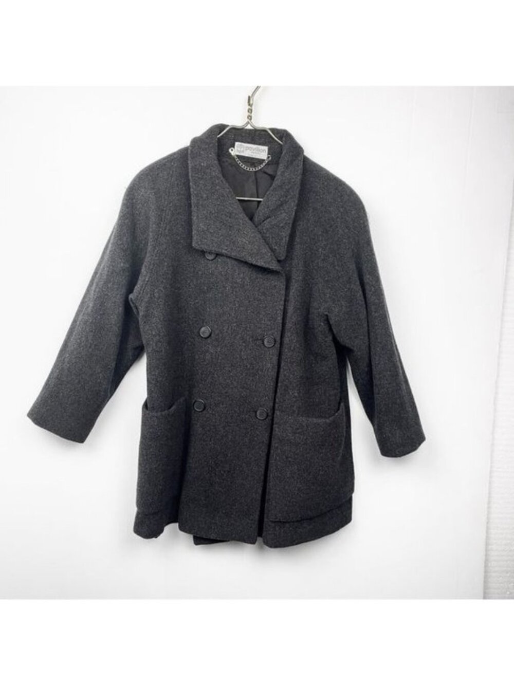 Pavilion Grey 100% Wool soft Double Breasted Jacket Coat Large